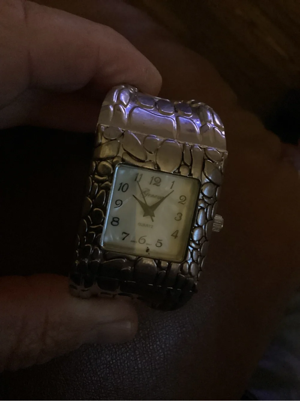 Silver Textured Bracelet Watch - Quartz Analog